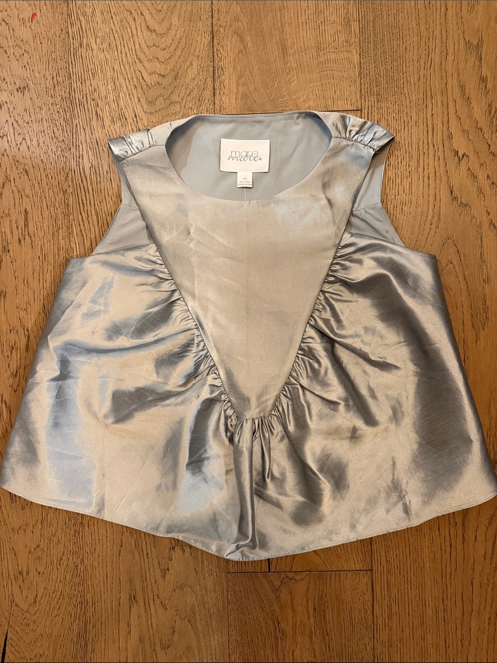 Anthropologie light green Satin Sleeveless Tank